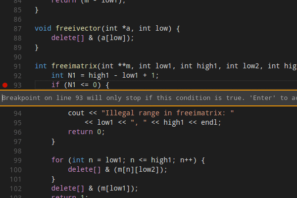 conditional breakpoint