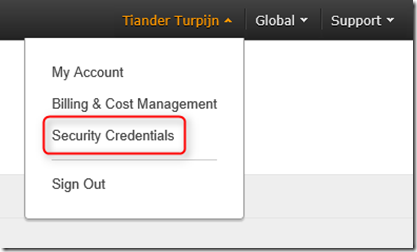 AWS security credential
