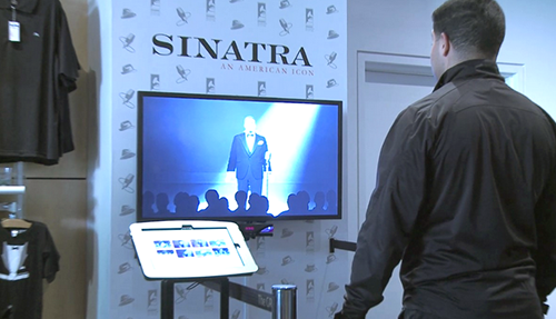 The Kinect-enabled Swivel application from FaceCake allowed museum visitors to virtually don Sinatra’s classic clothing.