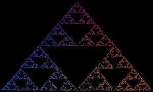 Screen shot of a fractal triangle program