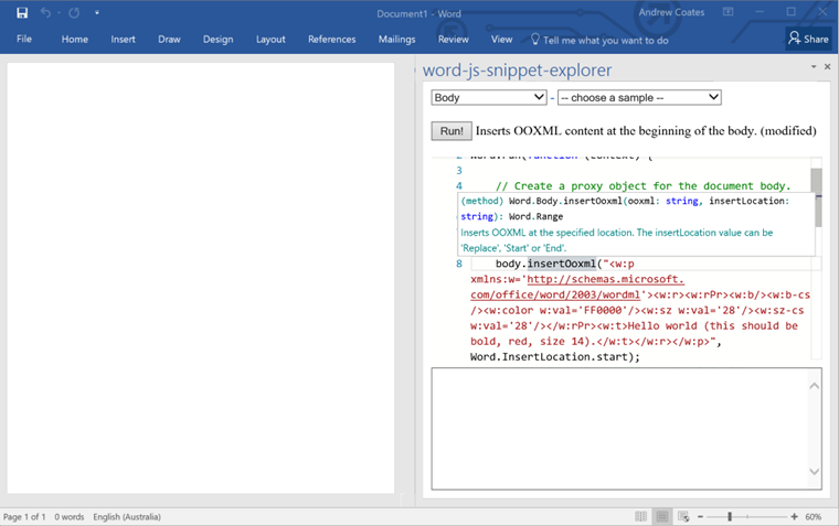 The add-in allows editing and the editor has intellisense