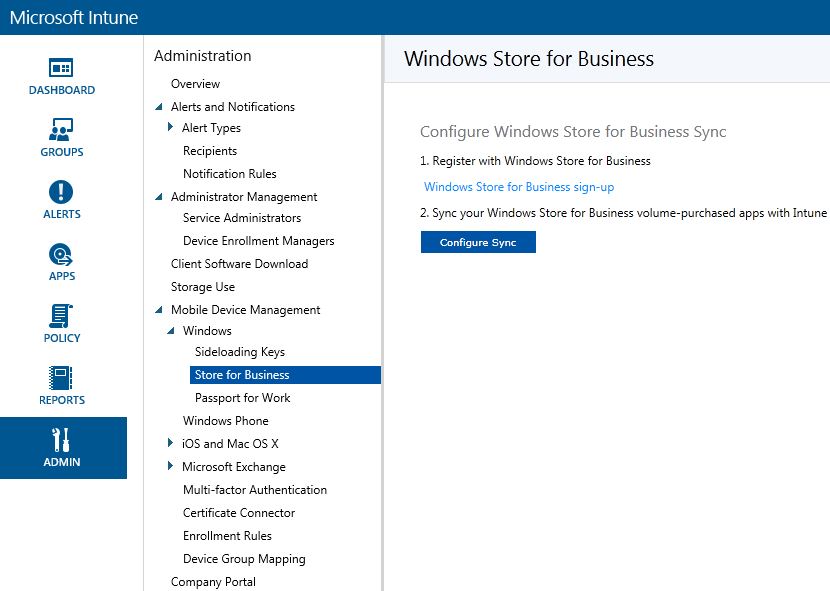 Intune Store for Business 