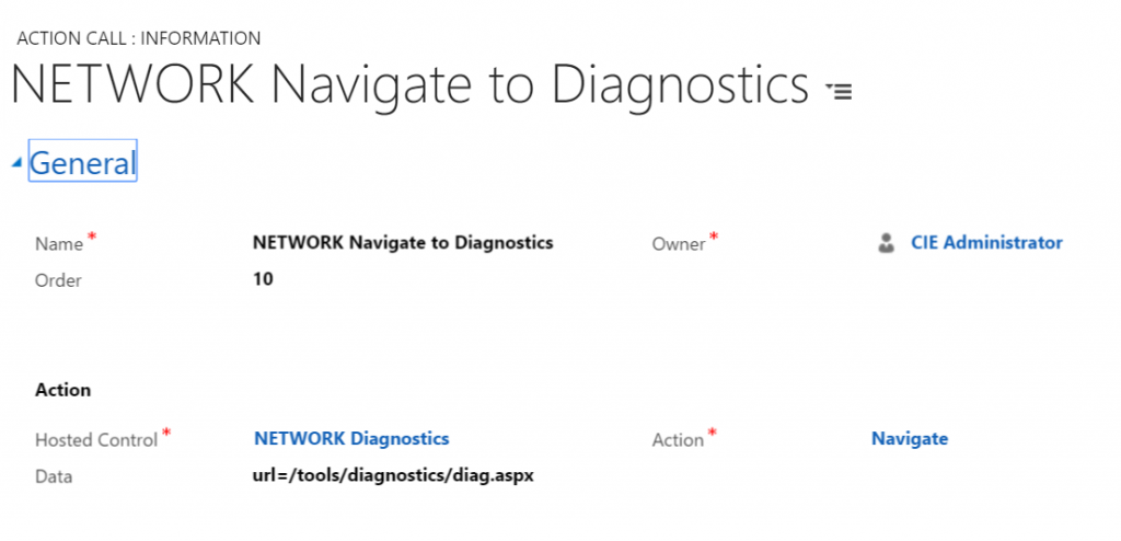 NETWORK Navigate to Diagnostics