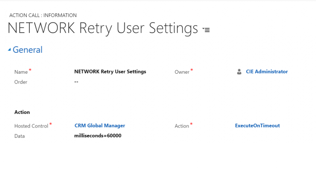Network Retry User Settings