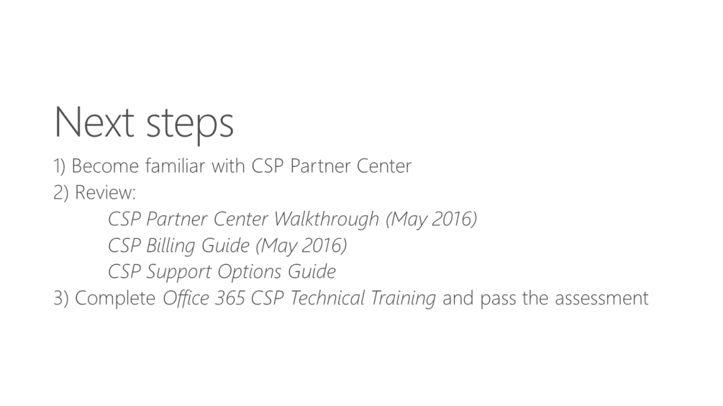 Office 365 Technical Training for CSP Partners - Public