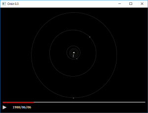 Screen shot of a program Orbit 0.3