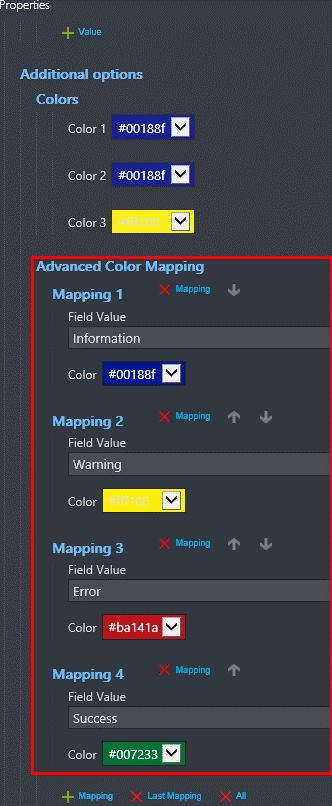 Screenshot of the Advanced Color Mapping options.