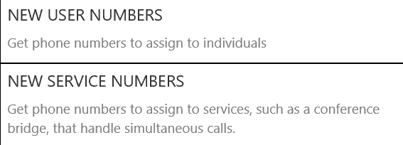 select new service numbers