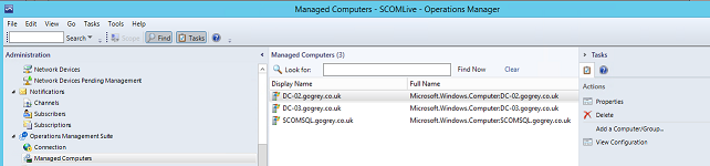 Screenshot of Managed Computers pane and the Add a Computer / Group option.