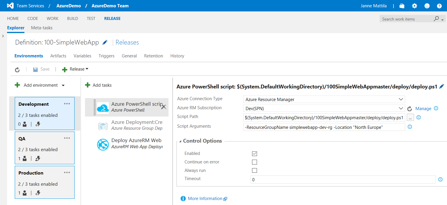 Release Management with multiple environments