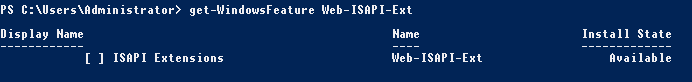 PowerShell ISAPI not installed