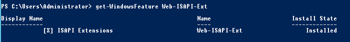 PowerShell - ISAPI Extensions Installed