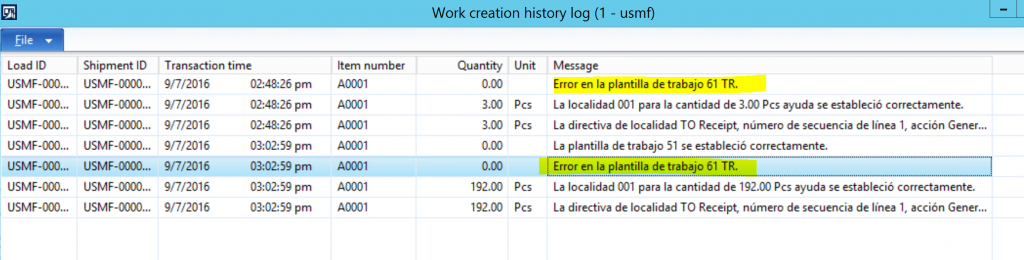 Work history log