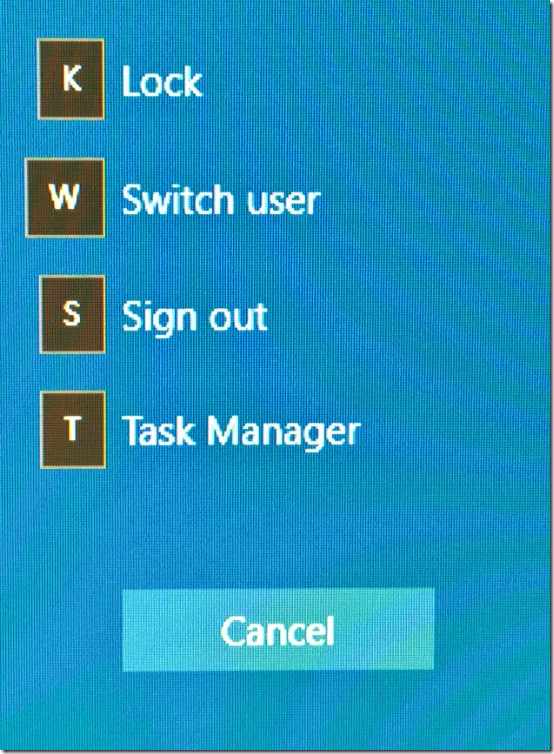 Access keys shown in the Windows 10 Anniversary Update UI.