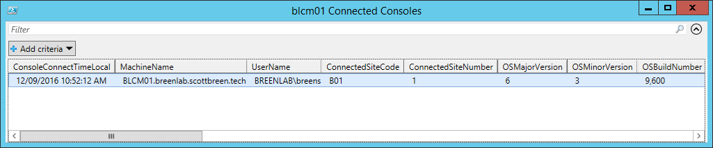 Screenshot of Get-ConnectedConsoles Output