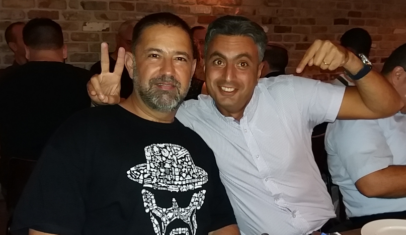 MVPs Daniel Petri and Yaniv Totiashvili at the MVP dinner in Israel last week. 