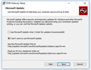 Microsoft Update dialog box