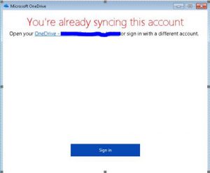 already-signed-in-onedrive