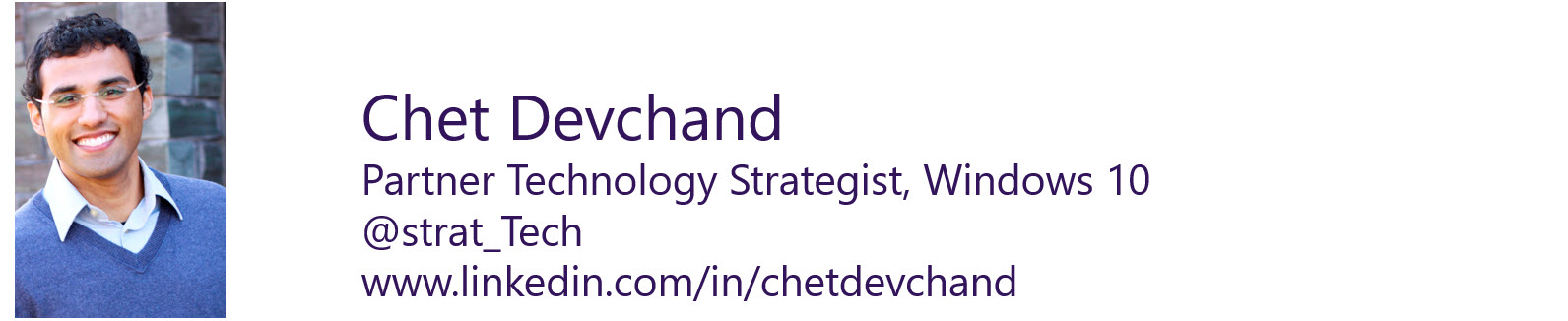 Chet Devchand, Technology Solutions Professional