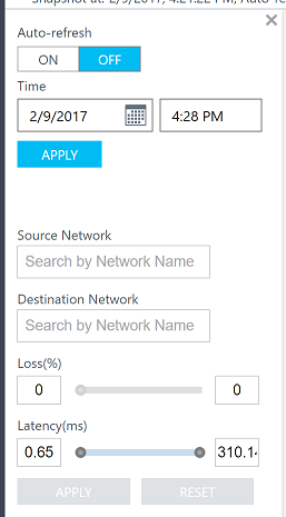 Search options where you can select networks and subnets