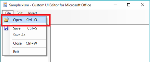 図 3. Custom UI Editor でファイル オープン