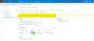 VSTS - Production environment release approval confirmation