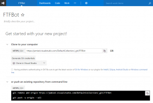 Creating new project within VSTS