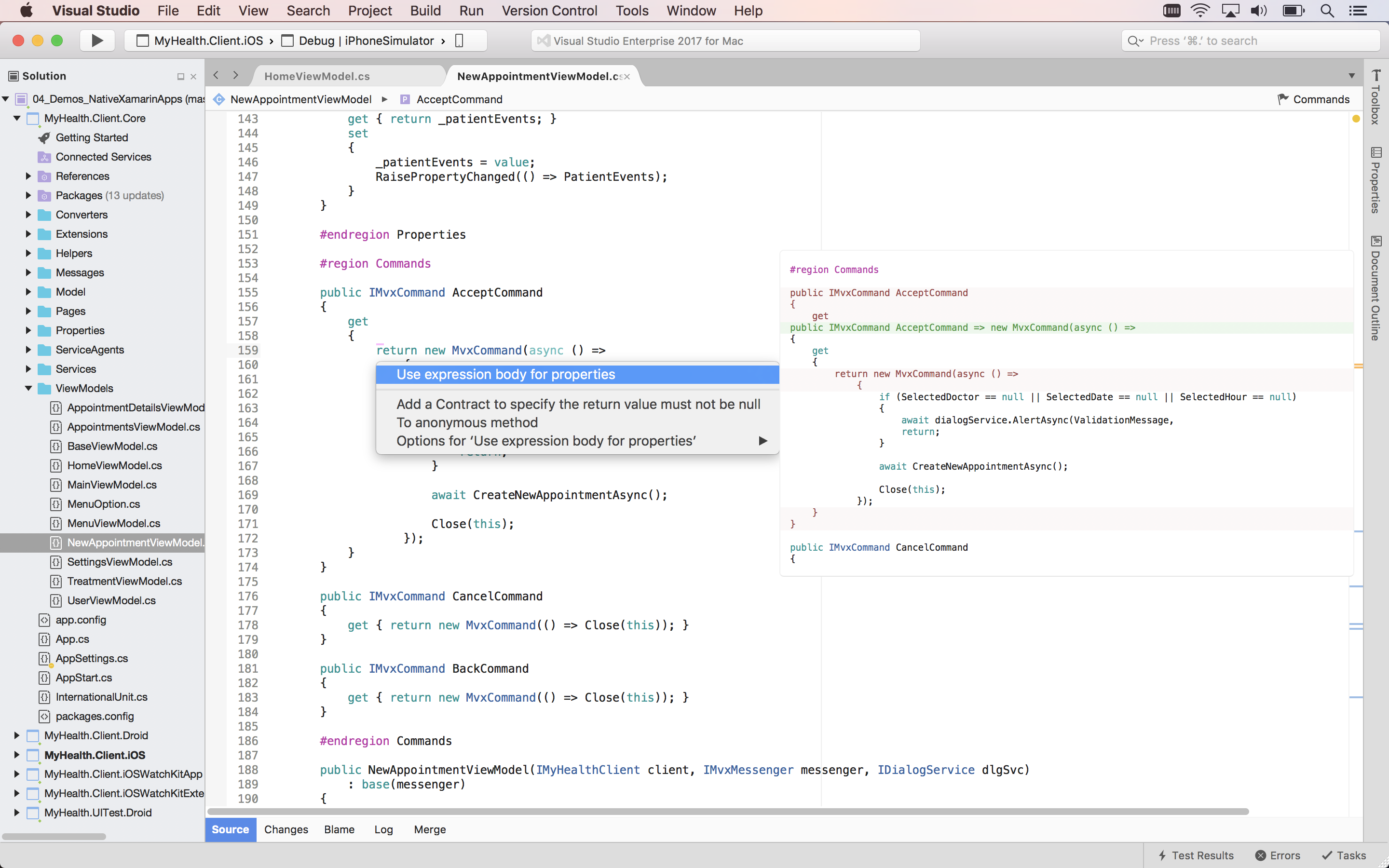 Visual Studio for Mac IDE Full Screen