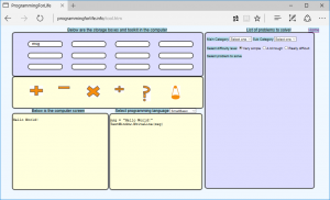 Screen shot of the visual programming tool