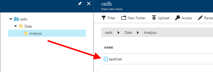 Verify that file uploaded in R Studio using 5-UploadFile.R appears in ADLS Data Explorer in the Azure portal