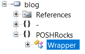 Namespace as seen in disassembler pointing to POSHRocks.Wrapper