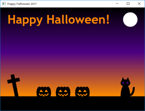 Screen shot of a program Halloween 2017