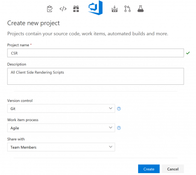Create a new Git Project in Visual Studio Online