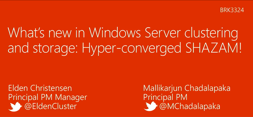 What's new in Windows Server clustering and storage: Hyper-converged