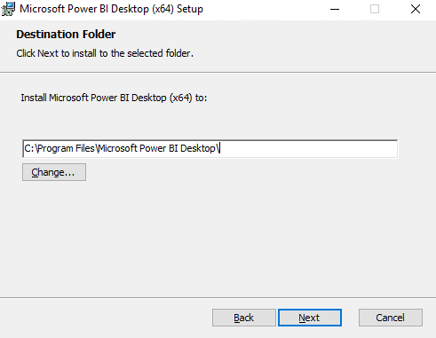 Default Installation Path for Power BI Desktop