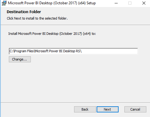 Default Installation Path for Power BI Desktop Optimized for Power BI Report Server
