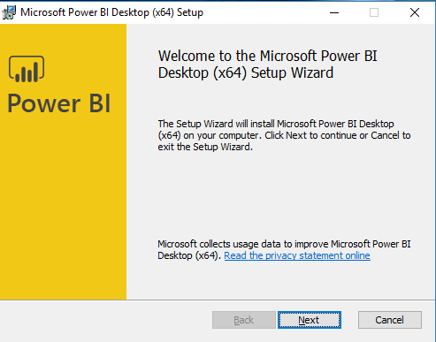 Power BI Desktop Setup Wizard