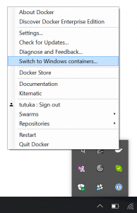 switch to windows containers