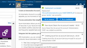 Create Azure Automation Account