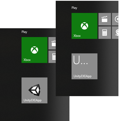 Live tiles displayed in the Windows Start menu