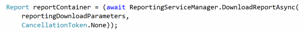 Get Report from ReportingServiceManager