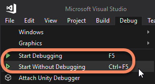 Debug or Launch without debug in Visual Studio