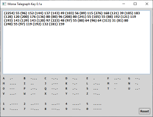 Screen shot of a program Morse Telegraph Key 0.1a