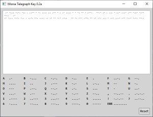 Screen shot of a program Morse Telegraph Key 0.2a