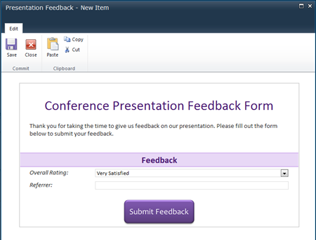 Conference Feedback Form