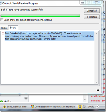 Outlook 2010 Sync Error 2