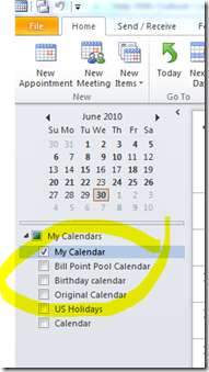 Outlook 2010 Calendars