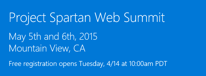 Register for the Project Spartan Web Summit