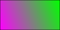 왼쪽 아래에 마젠타색, 오른쪽 위에 라임색이 표시된 각진 그라데이션의 예입니다.