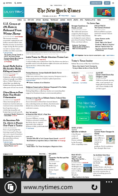 Screenshot of www.nytimes.com with Windows Phone 8.1